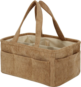 Panier de rangement pour bébé, organiseur de couches et accessoires, panier portable avec compartiments, panier de rangement pour bébé - Product Image 1