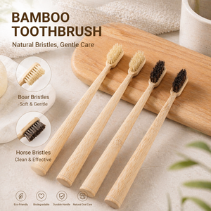 Cepillo de Dientes de Bambú con Cerdas de Jabalí, Sin Plástico, Ecológico, con Logotipo Personalizado, Venta al Por Mayor, Biodegradable, de Madera Natural - Product Image 2