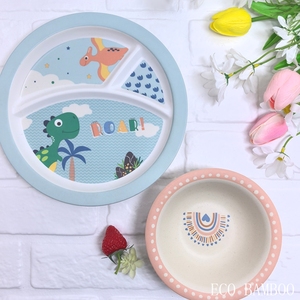 Produits personnalisés pour enfants Vaisselle en bambou PLA RPET Ensemble d'alimentation pour bébé <span class=keywords><strong>Nouveau</strong></span>-<span class=keywords><strong>né</strong></span> Cadeau Assiette Bol Tasse Tasse Tasse PP Ensemble de biberons pour bébé - Product Image 2