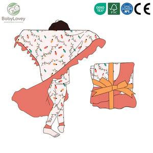 Couverture Bébé Babylovey en Fibre de Bambou Polyvalente, Antibactérienne, Respirante, à Volants Floraux Imprimés, Personnalisable, Double Face, <span class=keywords><strong>pour</strong></span> Bébés en Été - Product Image 2