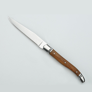 <span class=keywords><strong>Couteau</strong></span> à <span class=keywords><strong>steak</strong></span> dentelé de luxe <span class=keywords><strong>Laguiole</strong></span>, 5 pouces, acier inoxydable, écologique, passe au lave-vaisselle, design moderne classique, olive - Product Image 5