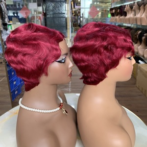 Peluca de Cabello Humano Rizado en Nueve Colores Diferentes, Producto al por Mayor, Peluca de Cabello Humano Barata Hecha a Máquina - Product Image 2