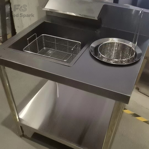 Tavolo Manuale Commerciale per Impanatura e Rivestimento con Polvere, Smontabile, in Acciaio Inossidabile Rinforzato, per Negozi di Hamburger e Pollo Fritto, Modello 800 - Product Image 6