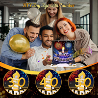 DIY Age Cartes d'anniversaire Feux d'artifice Pop-up Gâteau Lumière Musique Noir Or Joyeux Anniversaire Carte Cadeau pour Mari Hommes Femmes