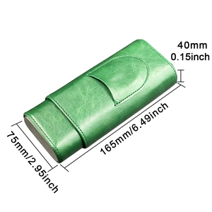 Commercio all'ingrosso della fabbrica in pelle custodia per sigari 3CT sigaro da viaggio Humidor legno di cedro foderato di sigaro portatile in pelle con accessori - Product Image 2
