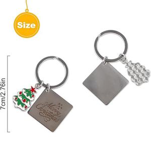 Porte-clés en métal personnalisé de haute qualité, porte-clés en acier inoxydable, pendentif de Noël, cadeaux de Noël - Product Image 6