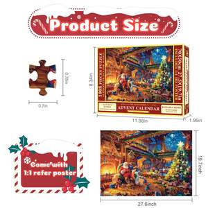 Vente en gros Calendrier de l'Avent de <span class=keywords><strong>Noël</strong></span> personnalisé 24 jours Compte à rebours 1000 pièces Puzzles pour enfants et adultes - Product Image 2
