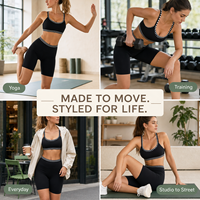 Ensemble de vêtements de sport personnalisés de qualité supérieure avec logo, tenue de sport respirante à rayures pour femmes, soutien-gorge de yoga et leggings, vêtements de sport personnalisés avec logo