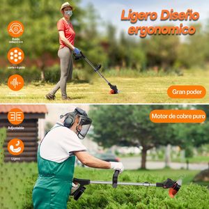 Tagliaerba Senza Fili con <span class=keywords><strong>Motore</strong></span> <span class=keywords><strong>a</strong></span> Spazzole, Batteria al Litio 24V, Lama in Acciaio Inox, Larghezza di Taglio 145mm, Impugnatura Anti-Vibrazione - Product Image 4