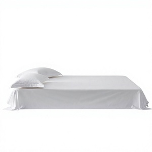 Linge <span class=keywords><strong>de</strong></span> lit d'hôtel en coton satiné uni, style drap, tissu 80 fils, taies d'oreiller, articles <span class=keywords><strong>de</strong></span> literie, draps, housses <span class=keywords><strong>de</strong></span> <span class=keywords><strong>couette</strong></span> - Product Image 1