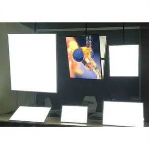 Caja de cristal acrílico de tamaño A4, luz LED ultrafina para publicidad, soporte de mesa, expositor de menú