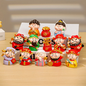 ชุดรูปปั้นเรซิ่นเทพเจ้าแห่งความมั่งคั่งห้าองค์ ของตกแต่งบ้านและสำนักงาน งานฝีมือศิลปะ ของขวัญ - Product Image 4