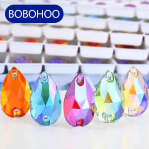 BOBOHOO de alta calidad 5A bisel coser en diamantes de imitación lágrima Bling Crystal AB diamantes de imitación coser en K9 para ropa camisa de vestir - Product Image 1