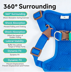 Arnés Reflectante Ajustable para Perro con Correa, Chaleco Colorido con Hebilla Marrón para Paseos al Aire Libre - Product Image 4