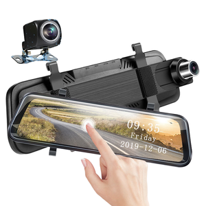 เครื่องบันทึกวิดีโอหน้าจอสัมผัส10นิ้วเครื่องบันทึกวิดีโอกระจกมองหลังเลนส์คู่กล้องติดรถยนต์2.5D รถยนต์กระจก - Product Image 2