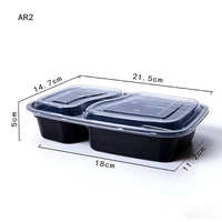 Boîte à repas en plastique à prix avantageux, contenants alimentaires à emporter, boîtes de préparation de repas, boîte à lunch en plastique à 2, 3 ou 4 compartiments