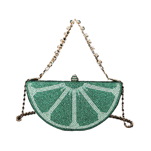 Women Watermelon Rhinestone Clutch <b>Purse</b> Funny Evening Bag with Crystal Metal Chain Halloween Christmas Party Handbag - Product Image 1