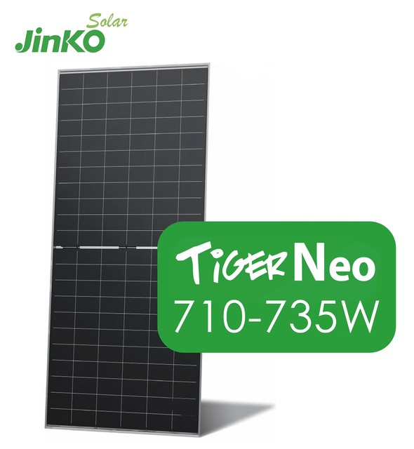 Jingko700 WHalf-cut Photovoltaic Panel 710w 720w 725w 730w 735w Jinko tiger Neo N-type Bificial Solar Panels Half Cell