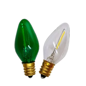 1W E12 E14 Base Vintage Edison Kleur Kerst Vakantie Verlichting C7 Groene Kaars Led Gloeilamp