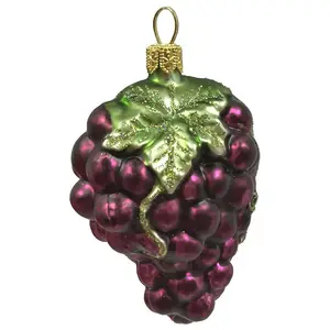 Racimo de uvas moradas, vidrio pulido, adorno navideño, fruta, comida, ecológico