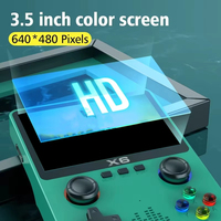 X6 Console de jeu vidéo portable Portable 3.5 pouces affichage Linux 32G Wifi classique classique rétro lecteur de jeu Joystick pour enfants cadeaux