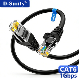 Cable Ethernet Cat6 D-Sunty, 1Gbps, Negro, Conductor de Cobre Redondo, Cable de Red de 8 Conductores - Product Image 1