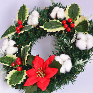 20/30/40cm fatti a mano di natale corona di natale di festa ghirlanda simulazione di natale <span class=keywords><strong>albero</strong></span> di natale decorazione di festa di nozze corona - Product Image 3
