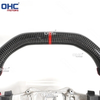 Maßgefertigtes Flaches Ober- und Unterteil Echtcarbon-Lenkrad für Dodge Charger Challenger Durango 2012-2014 mit Perforiertem Leder