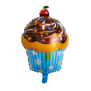 Achetez des ballons en aluminium HLC Spanish Happy Birthday avec motif de bougie en forme de cupcake pour les fournitures de fête Feliz Dia - Product Image 1
