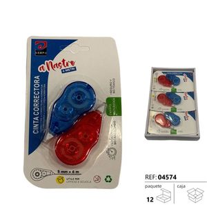 Ruban correcteur aMaestro 5m x 6mm double couleur pour bureau et école - Product Image 3