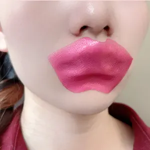 Kit pour les lèvres rose végétalien bio coréen masque hydrogel hydratant et gommage exfoliant pour les lèvres avec pinceau à lèvres en silicone