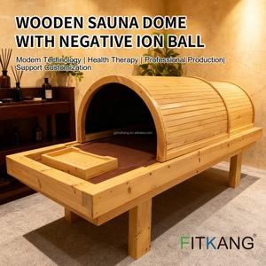 Domo de Sauna de Turmalina Fitkang OEM Personalizado de 207 Piezas, Producto de Masaje Corporal, Domo de Sauna de Madera con Calefacción de 3 Zonas y Bola de Iones Negativos - Product Image 1