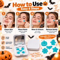 Patchs Hydrocolloïdes Halloween pour Boutons, Autocollants Anti-Acné, Couvre-Imperfections, Soin de la Peau, Points Invisible pour les Boutons