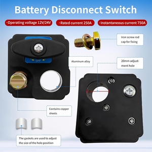 250A Pin ngắt kết nối chuyển đổi 12V/24V Pin Xe giết chuyển đổi thuyền Heavy Duty Master Power Cut Off isolator chuyển đổi cho RV xe tải - Product Image 3
