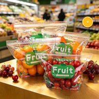 Sacs Ziplock personnalisés avec logo pour l'emballage alimentaire au réfrigérateur, sacs Ziplock imprimés sur mesure, sacs en plastique transparent pour fruits
