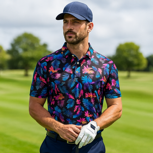 Logo personalizzato di design leggero elastico stampa grande Polo da Golf di alta qualità oversize per gli uomini - Product Image 6