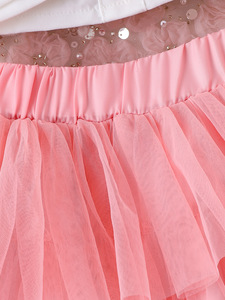 เสื้อผ้าเด็กผู้หญิงอายุ 3-7 ปี ชุดกระโปรงบัลเลต์สีพื้นประดับหัวเข็มขัดสำหรับฤดูร้อน เหมาะสำหรับใส่ในชีวิตประจำวัน - Product Image 6