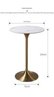 Table haute en acier inoxydable avec plateau en ardoise, durable pour l'hôtellerie et l'usage commercial