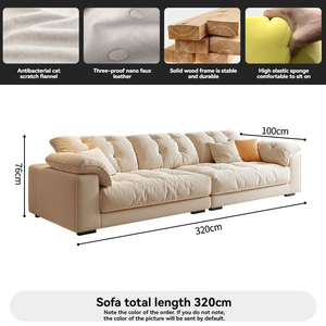 घर के कमरे के लिए नरम कपड़े तटस्थ रंग समकालीन शैली के साथ बड़े मॉड्यूलर सोफे - Product Image 6