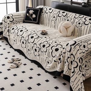 <b>Sofa</b> <b>Cover</b> One Piece Full Wrap Floral Plush Modern Style 145-185Cm <b>For</b> General <b>Sofa</b> - Product Image 2
