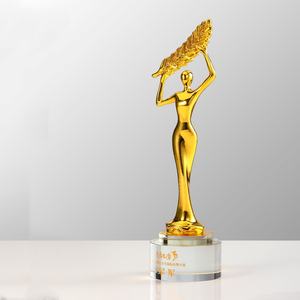 クリスタルガラス賞トロフィープラークスポーツメダルレジンダンス音楽カスタマイズされたロゴで印刷された安いトロフィー賞 - Product Image 2