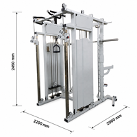 Máquina de entrenamiento funcional comercial con máquina Smith y poleas dobles ajustables para gimnasio