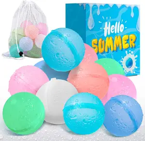 Custom Logo Kid Baby Happy Easy Fill Self Sealing Closed Silicone Refillable Reusable Water Bomb Balloons Quick Fill