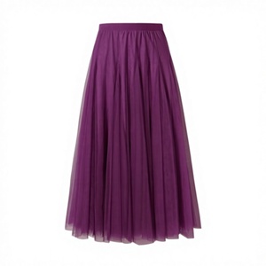 <span class=keywords><strong>Jupe</strong></span> longue en maille rouge et violette Sweet Empire, taille empire, perlée, infroissable, amincissante, coupe trapèze, grande ampleur, couvrant les hanches - Product Image 2