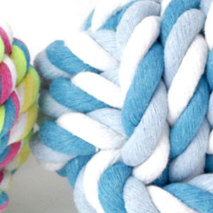 Juguete Masticable Resistente y Divertido para Perros Yommy, Pelota de Cuerda de Algodón de 8cm, Juguete para Masticar para Mascotas - Product Image 4