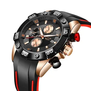 2020 New Fashion Business Quartz Clock Male Wrist Watch For Men Silicone Waterproof Sport Chronograph