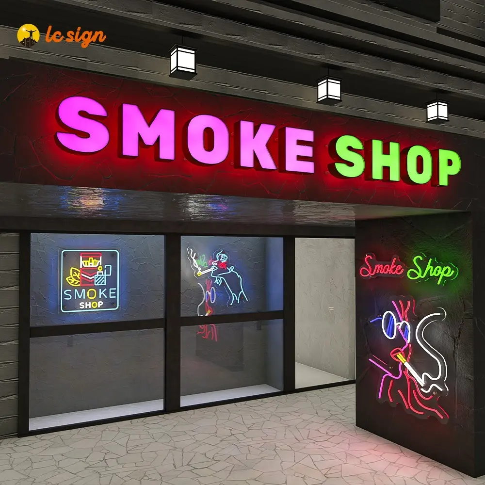 Chain Stores Benutzer definierte Kanal buchstaben Leuchtende Logo-LED-Schilder für Smoke Shop