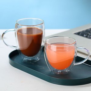 Tasses <span class=keywords><strong>à</strong></span> café populaires en <span class=keywords><strong>verre</strong></span> borosilicate <span class=keywords><strong>à</strong></span> double paroi isolées pour boissons - Product Image 5
