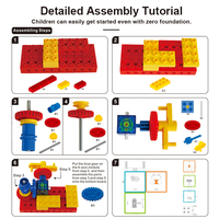 Blocs de construction électriques ABS, jouets éducatifs STEM - Ensemble de puissance à six axes, formation à la logique et à la réflexion