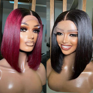 Glueless lớp biểu bì phù hợp Ấn Độ tóc ngắn <span class=keywords><strong>Bob</strong></span> tóc giả tóc con người, Nhà cung cấp nguyên liệu Ấn Độ Trinh Nữ HD ren tóc giả, 13x4 HD đầy đủ ren phía trước tóc giả - Product Image 5